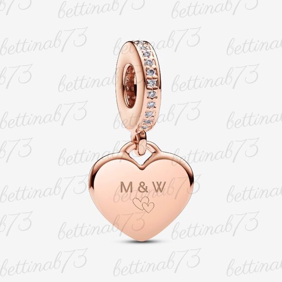 Pandora Engravable Heart Tag Dangle Charm - Picture 2 of 6